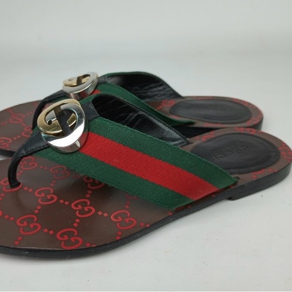 Gucci Kika GG Web Flip Flips size 36 - Picture 3 of 9